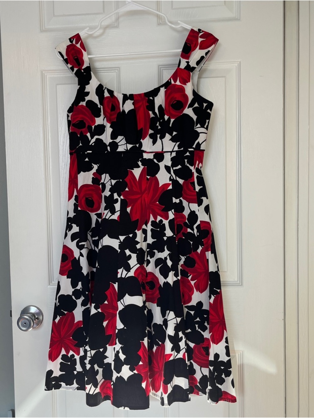 dressbarn Red, Black & White Fit and Flare Dress